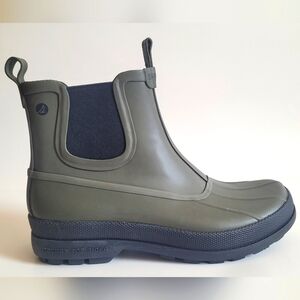 NWOB Men's 9 Sperry Cold Bay Rubber Chelsea Boot Olive / Black STS25810